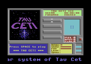 Tau Ceti screenshot 4 for Commodore 64